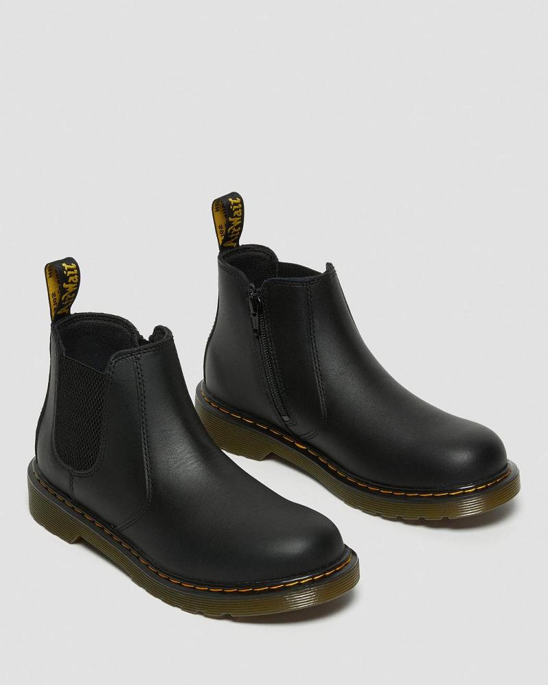 Black Kids' Dr Martens Youth 2976 Softy T Leather Chelsea Boots | CA 671KOR